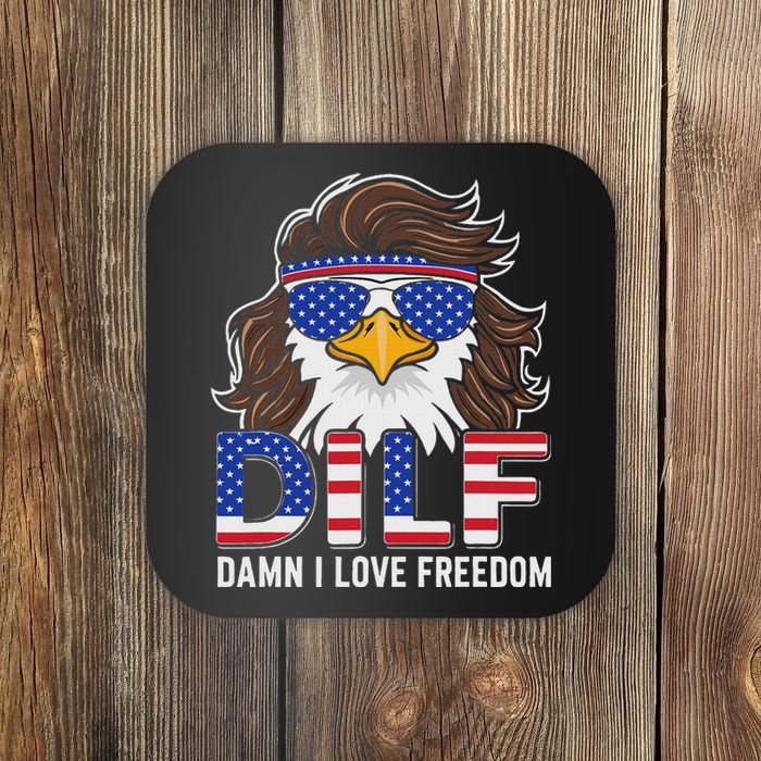 Damn I Love Freedom Eagle Funny Patriotic July 4th Coaster