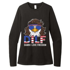 Damn I Love Freedom Eagle Funny Patriotic July 4th Womens CVC Long Sleeve Shirt