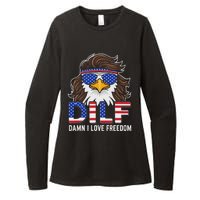 Damn I Love Freedom Eagle Funny Patriotic July 4th Womens CVC Long Sleeve Shirt