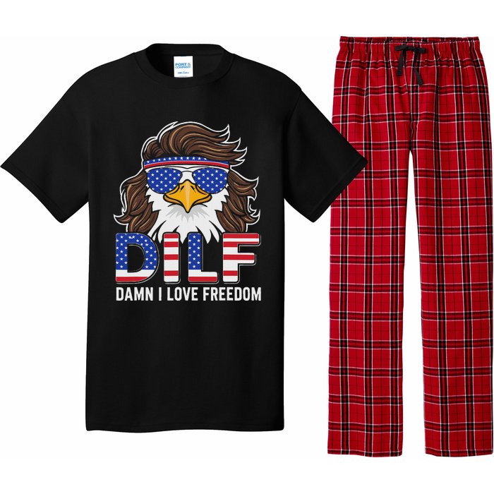 Damn I Love Freedom Eagle Funny Patriotic July 4th Pajama Set