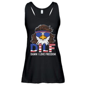 Damn I Love Freedom Eagle Funny Patriotic July 4th Ladies Essential Flowy Tank