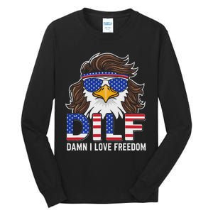 Damn I Love Freedom Eagle Funny Patriotic July 4th Tall Long Sleeve T-Shirt