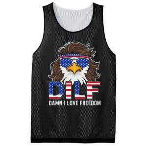 Damn I Love Freedom Eagle Funny Patriotic July 4th Mesh Reversible Basketball Jersey Tank