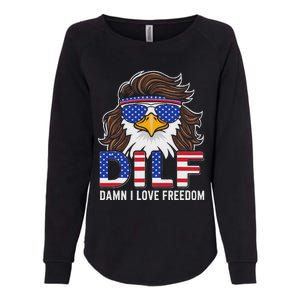 Damn I Love Freedom Eagle Funny Patriotic July 4th Womens California Wash Sweatshirt