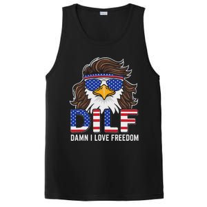 Damn I Love Freedom Eagle Funny Patriotic July 4th PosiCharge Competitor Tank