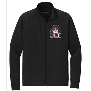 Damn I Love Freedom Eagle Funny Patriotic July 4th Stretch Full-Zip Cadet Jacket