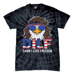 Damn I Love Freedom Eagle Funny Patriotic July 4th Tie-Dye T-Shirt