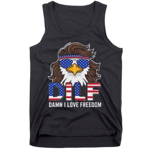 Damn I Love Freedom Eagle Funny Patriotic July 4th Tank Top