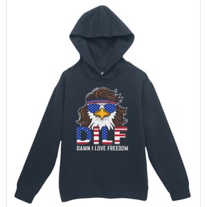 Damn I Love Freedom Eagle Funny Patriotic July 4th Urban Pullover Hoodie