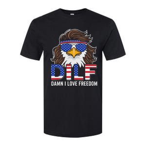 Damn I Love Freedom Eagle Funny Patriotic July 4th Softstyle CVC T-Shirt