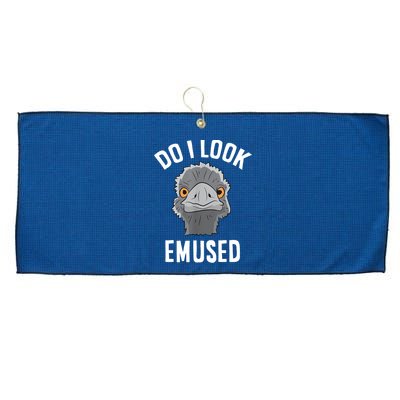 Do I Look Amused Funny Emu Animal Love Emus. Large Microfiber Waffle Golf Towel