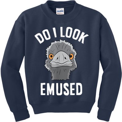 Do I Look Amused Funny Emu Animal Love Emus. Kids Sweatshirt