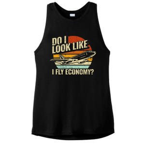 Do I Look Like I Fly Economy Design Travel Traveling Funny Ladies PosiCharge Tri-Blend Wicking Tank