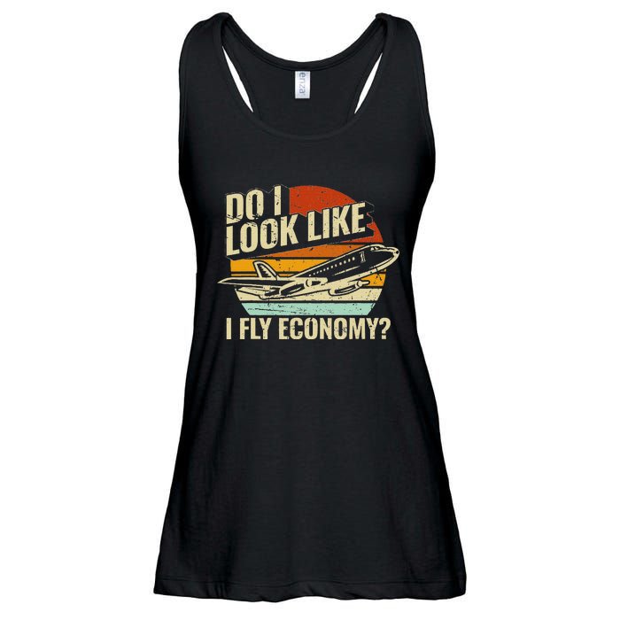 Do I Look Like I Fly Economy Design Travel Traveling Funny Ladies Essential Flowy Tank