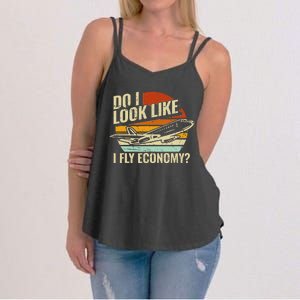 Do I Look Like I Fly Economy Design Travel Traveling Funny Women's Strappy Tank