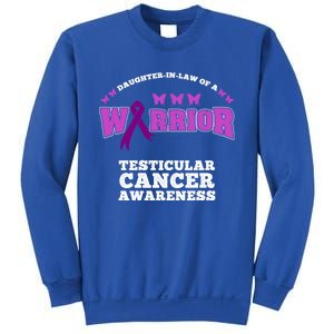 Daughter In Law Of A Warrior Testicular Cancer Awareness Cute Gift Sweatshirt