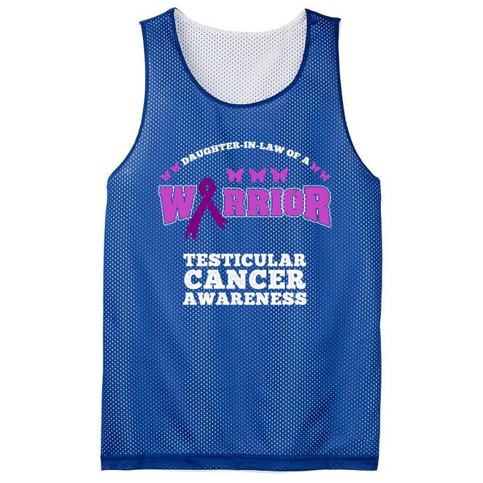 Daughter In Law Of A Warrior Testicular Cancer Awareness Cute Gift Mesh Reversible Basketball Jersey Tank