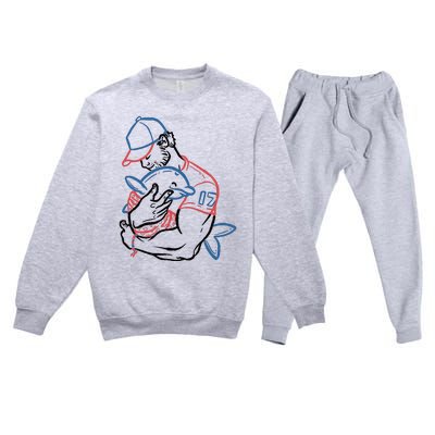 Dolphin I Love You Dad Premium Crewneck Sweatsuit Set