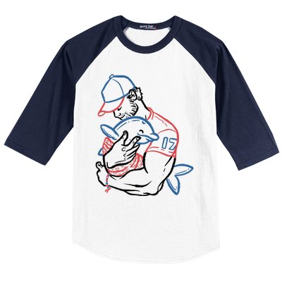 Dolphin I Love You Dad Baseball Sleeve Shirt