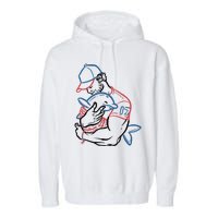 Dolphin I Love You Dad Garment-Dyed Fleece Hoodie