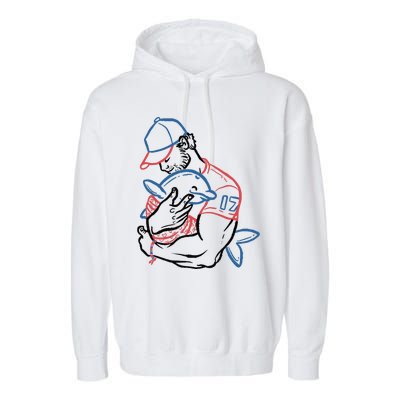 Dolphin I Love You Dad Garment-Dyed Fleece Hoodie