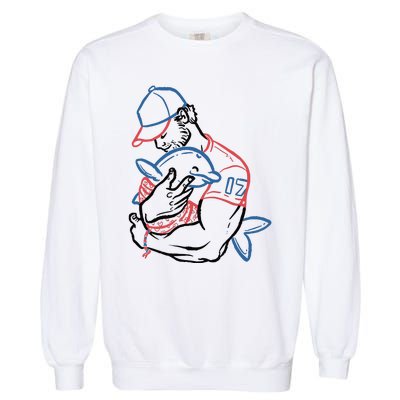 Dolphin I Love You Dad Garment-Dyed Sweatshirt