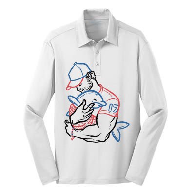 Dolphin I Love You Dad Silk Touch Performance Long Sleeve Polo