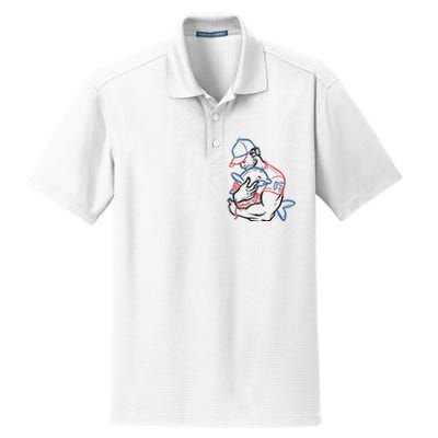 Dolphin I Love You Dad Dry Zone Grid Polo