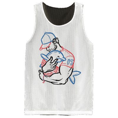 Dolphin I Love You Dad Mesh Reversible Basketball Jersey Tank