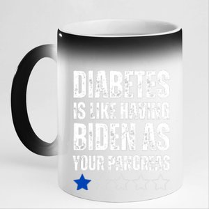 Diabetes Is Like Having Biden As Your Pancreas 11oz Black Color Changing Mug