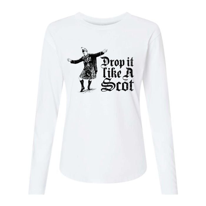 Drop It Like A Scot Funny Scottish Dance Funny Meme Womens Cotton Relaxed Long Sleeve T-Shirt