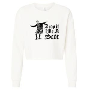 Drop It Like A Scot Funny Scottish Dance Funny Meme Cropped Pullover Crew