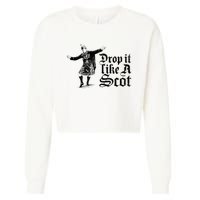 Drop It Like A Scot Funny Scottish Dance Funny Meme Cropped Pullover Crew