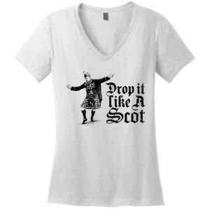 Drop It Like A Scot Funny Scottish Dance Funny Meme Women's V-Neck T-Shirt