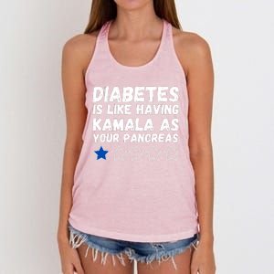 Diabetes Is Like Having Kamala As Your Pancreas Women's Knotted Racerback Tank