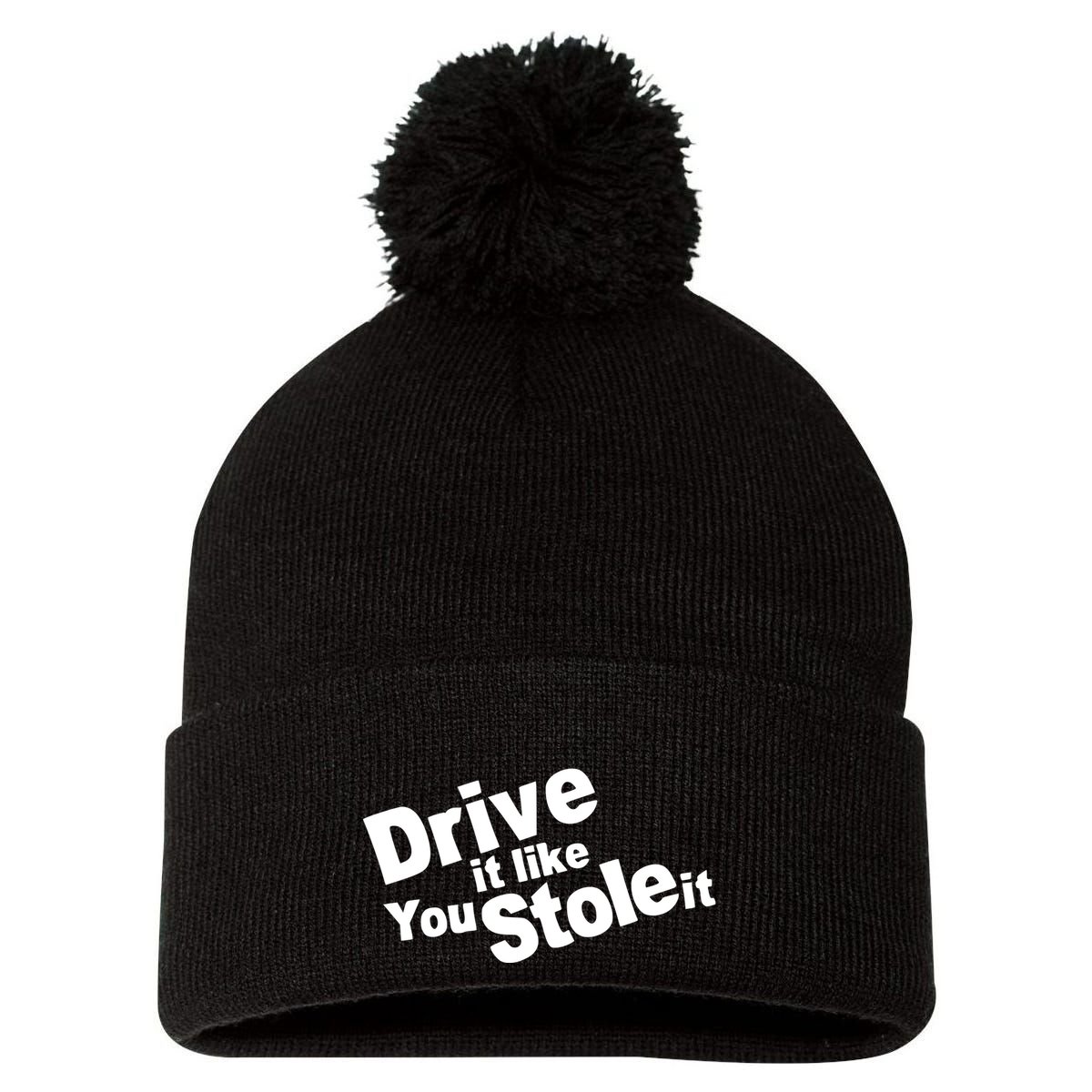 Drive It Like You Stole It Pom Pom 12in Knit Beanie