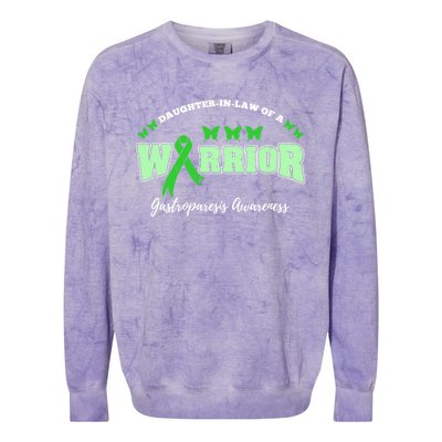 Daughter In Law Of A Warrior Gastroparesis Awareness Gift Colorblast Crewneck Sweatshirt