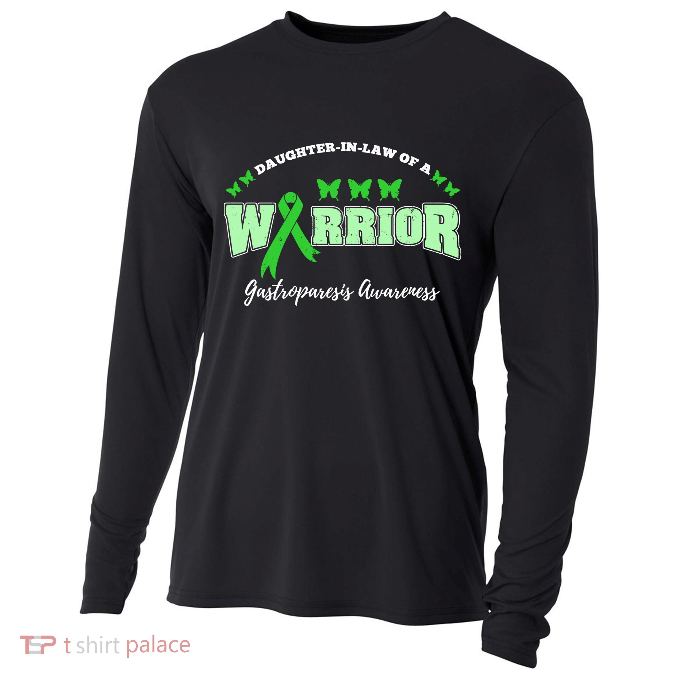 Daughter In Law Of A Warrior Gastroparesis Awareness Gift Cooling Performance Long Sleeve Crew