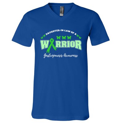 Daughter In Law Of A Warrior Gastroparesis Awareness Gift V-Neck T-Shirt