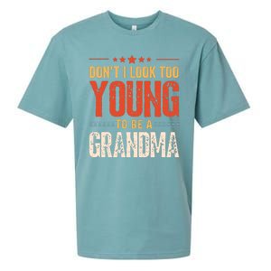 Dont I Look Too Young To Be A Grandma Funny New Grandmother Sueded Cloud Jersey T-Shirt