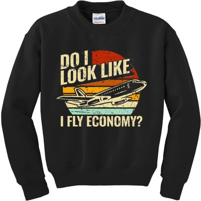 Do I Look Like I Fly Economy Design Travel Traveling Funny Kids Sweatshirt