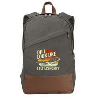 Do I Look Like I Fly Economy Design Travel Traveling Funny Cotton Canvas Backpack