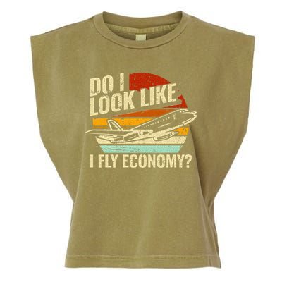 Do I Look Like I Fly Economy Design Travel Traveling Funny Garment-Dyed Women's Muscle Tee