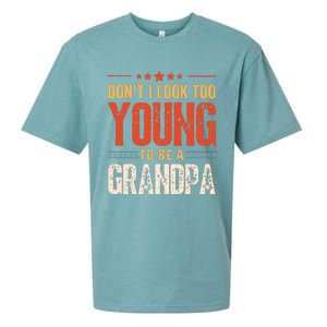 DonT I Look Too Young To Be A Grandpa Funny Quote Sueded Cloud Jersey T-Shirt