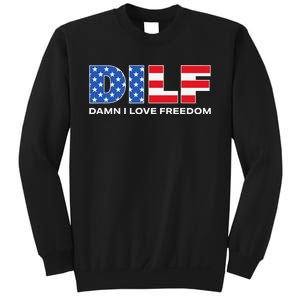 Damn I Love Freedom Dilf Funny Patriotic Dad Father's Day Sweatshirt