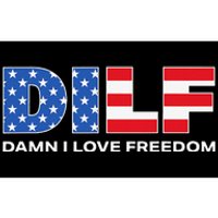 Damn I Love Freedom Dilf Funny Patriotic Dad Father's Day Bumper Sticker