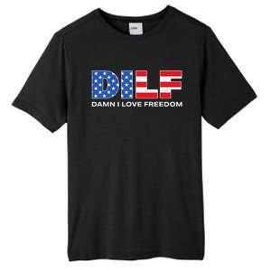 Damn I Love Freedom Dilf Funny Patriotic Dad Father's Day Tall Fusion ChromaSoft Performance T-Shirt