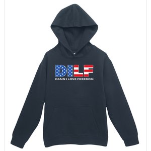 Damn I Love Freedom Dilf Funny Patriotic Dad Father's Day Urban Pullover Hoodie