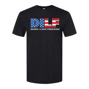 Damn I Love Freedom Dilf Funny Patriotic Dad Father's Day Softstyle CVC T-Shirt