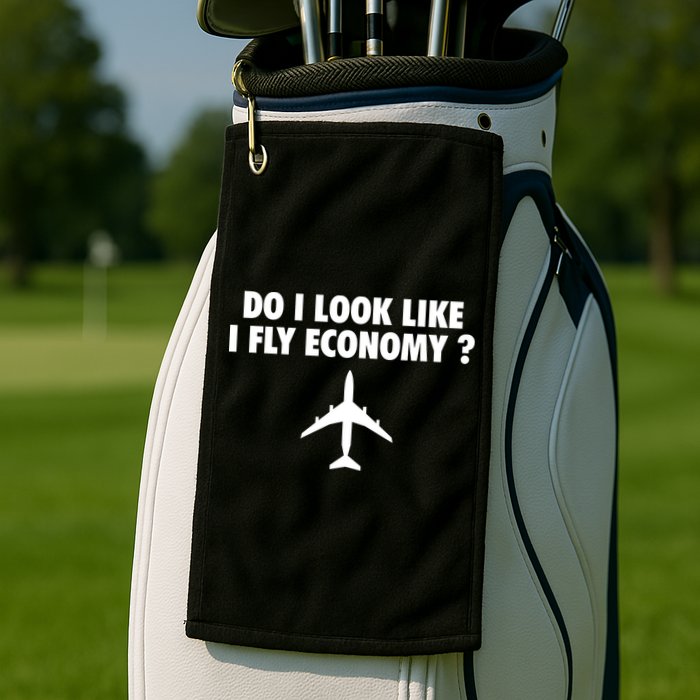Do I Look Like I Fly Economy Funny First Class Traveling Golf Towel